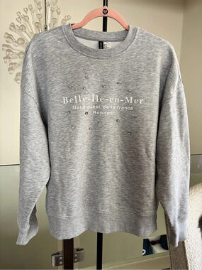 H&M Motif-Detail Sweatshirt Gray Sweatshirt